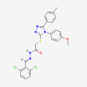 N'-[(E)-(2,6-dichlorophenyl)methylidene]-2-{[4-(4-methoxyphenyl)-5-(4-methylphenyl)-4H-1,2,4-triazol-3-yl]sulfanyl}acetohydrazide