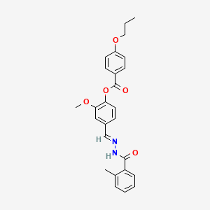 2-Methoxy-4-(2-(2-methylbenzoyl)carbohydrazonoyl)phenyl 4-propoxybenzoate