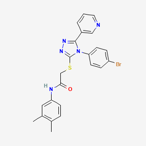 molecular formula C23H20BrN5OS B15084099 2-{[4-(4-Bromophenyl)-5-(3-pyridinyl)-4H-1,2,4-triazol-3-YL]sulfanyl}-N-(3,4-dimethylphenyl)acetamide 