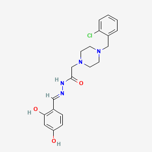 2-(4-(2-Chlorobenzyl)-1-piperazinyl)-N'-(2,4-dihydroxybenzylidene)acetohydrazide