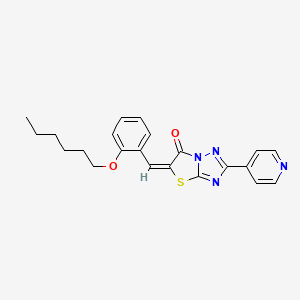 (5E)-5-[2-(Hexyloxy)benzylidene]-2-(4-pyridinyl)[1,3]thiazolo[3,2-B][1,2,4]triazol-6(5H)-one