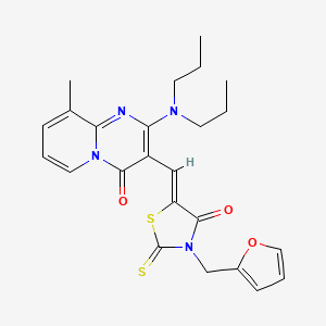 2-(Dipropylamino)-3-{(Z)-[3-(2-furylmethyl)-4-oxo-2-thioxo-1,3-thiazolidin-5-ylidene]methyl}-9-methyl-4H-pyrido[1,2-A]pyrimidin-4-one