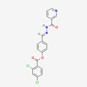 4-{(E)-[2-(pyridin-3-ylcarbonyl)hydrazinylidene]methyl}phenyl 2,4-dichlorobenzoate