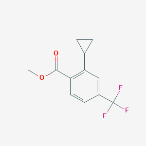 molecular formula C12H11F3O2 B1508419 2-Cyclopropyl-4-trifluoromethylbenzoic acid methyl ester CAS No. 1360885-06-8