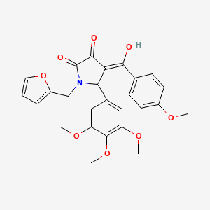 molecular formula C26H25NO8 B15084219 1-(2-Furylmethyl)-3-hydroxy-4-(4-methoxybenzoyl)-5-(3,4,5-trimethoxyphenyl)-1,5-dihydro-2H-pyrrol-2-one 