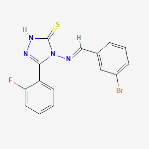 molecular formula C15H10BrFN4S B15084238 4-((3-Bromobenzylidene)amino)-3-(2-fluorophenyl)-1H-1,2,4-triazole-5(4H)-thione CAS No. 676245-22-0