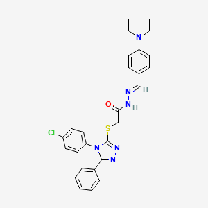 2-{[4-(4-chlorophenyl)-5-phenyl-4H-1,2,4-triazol-3-yl]sulfanyl}-N'-{(E)-[4-(diethylamino)phenyl]methylidene}acetohydrazide