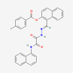 [1-[(E)-[[2-(naphthalen-1-ylamino)-2-oxoacetyl]hydrazinylidene]methyl]naphthalen-2-yl] 4-methylbenzoate