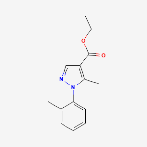 molecular formula C14H16N2O2 B15084328 Ethyl 5-methyl-1-O-tolyl-1H-pyrazole-4-carboxylate 