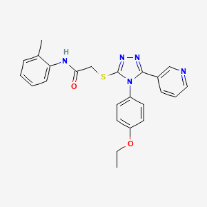 molecular formula C24H23N5O2S B15084360 2-{[4-(4-ethoxyphenyl)-5-(pyridin-3-yl)-4H-1,2,4-triazol-3-yl]sulfanyl}-N-(2-methylphenyl)acetamide 