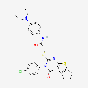 2-((3-(4-Chlorophenyl)-4-oxo-4,5,6,7-tetrahydro-3H-cyclopenta[4,5]thieno[2,3-d]pyrimidin-2-yl)thio)-N-(4-(diethylamino)phenyl)acetamide