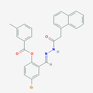 4-Bromo-2-(2-(1-naphthylacetyl)carbohydrazonoyl)phenyl 3-methylbenzoate