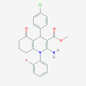 molecular formula C23H20ClFN2O3 B15084410 Methyl 2-amino-4-(4-chlorophenyl)-1-(2-fluorophenyl)-5-oxo-1,4,5,6,7,8-hexahydro-3-quinolinecarboxylate 