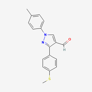 3-(4-(Methylthio)phenyl)-1-P-tolyl-1H-pyrazole-4-carbaldehyde