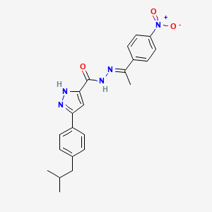 molecular formula C22H23N5O3 B15084425 3-(4-isobutylphenyl)-N'-[(E)-1-(4-nitrophenyl)ethylidene]-1H-pyrazole-5-carbohydrazide 