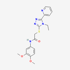 molecular formula C19H21N5O3S B15084452 N-(3,4-dimethoxyphenyl)-2-{[4-ethyl-5-(pyridin-2-yl)-4H-1,2,4-triazol-3-yl]sulfanyl}acetamide CAS No. 578734-69-7