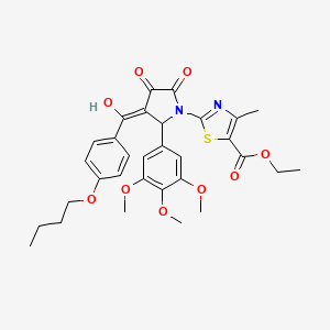 ethyl 2-{3-[(4-butoxyphenyl)carbonyl]-4-hydroxy-5-oxo-2-(3,4,5-trimethoxyphenyl)-2,5-dihydro-1H-pyrrol-1-yl}-4-methyl-1,3-thiazole-5-carboxylate