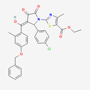 ethyl 2-[3-[4-(benzyloxy)-2-methylbenzoyl]-2-(4-chlorophenyl)-4-hydroxy-5-oxo-2,5-dihydro-1H-pyrrol-1-yl]-4-methyl-1,3-thiazole-5-carboxylate