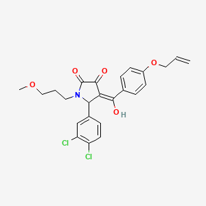 molecular formula C24H23Cl2NO5 B15084554 4-[4-(allyloxy)benzoyl]-5-(3,4-dichlorophenyl)-3-hydroxy-1-(3-methoxypropyl)-1,5-dihydro-2H-pyrrol-2-one 