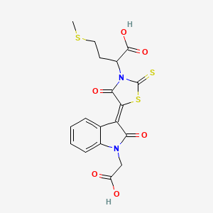 2-{(5Z)-5-[1-(carboxymethyl)-2-oxo-1,2-dihydro-3H-indol-3-ylidene]-4-oxo-2-thioxo-1,3-thiazolidin-3-yl}-4-(methylsulfanyl)butanoic acid