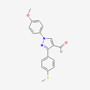 1-(4-Methoxyphenyl)-3-(4-(methylthio)phenyl)-1H-pyrazole-4-carbaldehyde