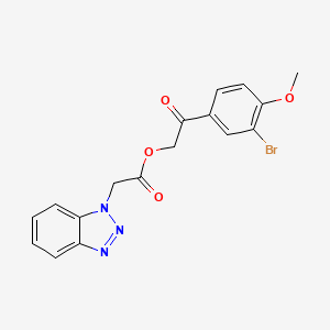 molecular formula C17H14BrN3O4 B15084620 [2-(3-bromo-4-methoxyphenyl)-2-oxoethyl] 2-(benzotriazol-1-yl)acetate 