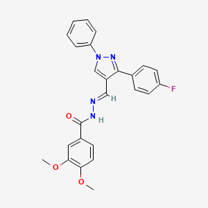 N'-((3-(4-Fluorophenyl)-1-phenyl-1H-pyrazol-4-yl)methylene)-3,4-dimethoxybenzohydrazide