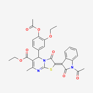 ethyl (2Z)-2-(1-acetyl-2-oxo-1,2-dihydro-3H-indol-3-ylidene)-5-[4-(acetyloxy)-3-ethoxyphenyl]-7-methyl-3-oxo-2,3-dihydro-5H-[1,3]thiazolo[3,2-a]pyrimidine-6-carboxylate