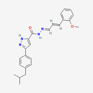 molecular formula C24H26N4O2 B15084662 3-(4-Isobutylphenyl)-N'-[(E,2E)-3-(2-methoxyphenyl)-2-propenylidene]-1H-pyrazole-5-carbohydrazide 