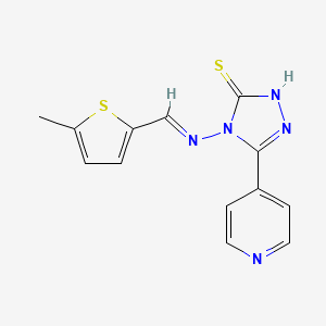 4-[(5-methyl-2-thienyl)methyleneamino]-3-(4-pyridyl)-1H-1,2,4-triazole-5-thione