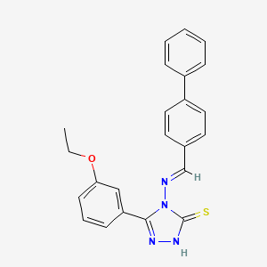 molecular formula C23H20N4OS B15084683 4-(([1,1'-Biphenyl]-4-ylmethylene)amino)-3-(3-ethoxyphenyl)-1H-1,2,4-triazole-5(4H)-thione CAS No. 497922-07-3