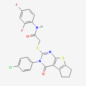 2-((3-(4-Chlorophenyl)-4-oxo-4,5,6,7-tetrahydro-3H-cyclopenta[4,5]thieno[2,3-d]pyrimidin-2-yl)thio)-N-(2,4-difluorophenyl)acetamide