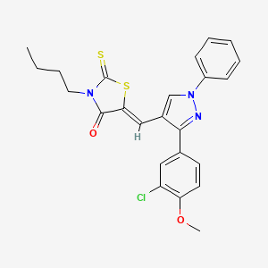 (5Z)-3-Butyl-5-{[3-(3-chloro-4-methoxyphenyl)-1-phenyl-1H-pyrazol-4-YL]methylene}-2-thioxo-1,3-thiazolidin-4-one