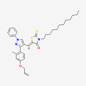 (5Z)-3-dodecyl-5-[[3-(2-methyl-4-prop-2-enoxyphenyl)-1-phenylpyrazol-4-yl]methylidene]-2-sulfanylidene-1,3-thiazolidin-4-one