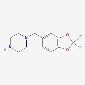 molecular formula C12H14F2N2O2 B1508472 1-[(2,2-Difluoro-1,3-benzodioxol-5-yl)methyl]piperazine CAS No. 1093211-85-8