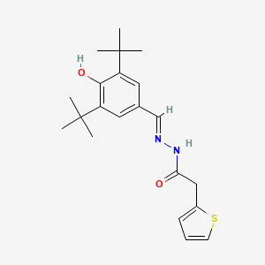 molecular formula C21H28N2O2S B15084726 N'-(3,5-ditert-butyl-4-hydroxybenzylidene)-2-(2-thienyl)acetohydrazide 