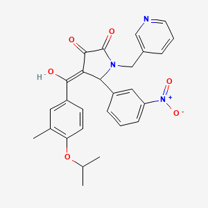 molecular formula C27H25N3O6 B15084732 3-Hydroxy-4-(4-isopropoxy-3-methylbenzoyl)-5-(3-nitrophenyl)-1-(3-pyridinylmethyl)-1,5-dihydro-2H-pyrrol-2-one 