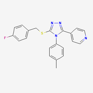 4-{5-[(4-fluorobenzyl)sulfanyl]-4-(4-methylphenyl)-4H-1,2,4-triazol-3-yl}pyridine