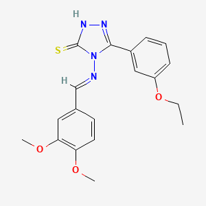 4-{[(E)-(3,4-Dimethoxyphenyl)methylidene]amino}-5-(3-ethoxyphenyl)-4H-1,2,4-triazole-3-thiol