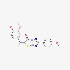 molecular formula C21H19N3O4S B15084752 (5E)-5-(3,4-dimethoxybenzylidene)-2-(4-ethoxyphenyl)[1,3]thiazolo[3,2-b][1,2,4]triazol-6(5H)-one CAS No. 538340-02-2