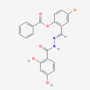 4-Bromo-2-(2-(2,4-dihydroxybenzoyl)carbohydrazonoyl)phenyl benzoate