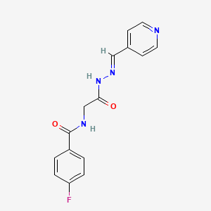 4-Fluoro-N-(2-oxo-2-(2-(4-pyridinylmethylene)hydrazino)ethyl)benzamide