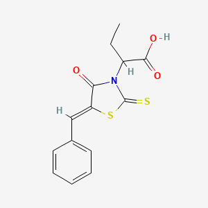 2-[(5Z)-5-benzylidene-4-oxo-2-thioxo-1,3-thiazolidin-3-yl]butanoic acid