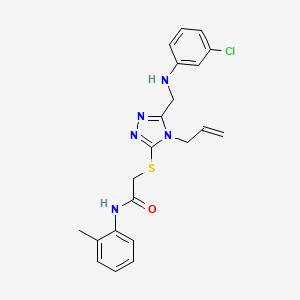 molecular formula C21H22ClN5OS B15084799 2-({4-allyl-5-[(3-chloroanilino)methyl]-4H-1,2,4-triazol-3-yl}sulfanyl)-N-(2-methylphenyl)acetamide CAS No. 538337-19-8