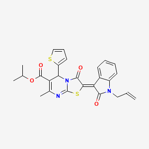 Isopropyl 2-(1-allyl-2-oxoindolin-3-ylidene)-7-methyl-3-oxo-5-(thiophen-2-yl)-3,5-dihydro-2H-thiazolo[3,2-a]pyrimidine-6-carboxylate