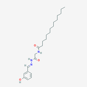 molecular formula C23H37N3O3 B15084827 N-[2-[(2E)-2-[(3-hydroxyphenyl)methylidene]hydrazinyl]-2-oxoethyl]tetradecanamide 