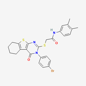 2-{[3-(4-bromophenyl)-4-oxo-3,4,5,6,7,8-hexahydro[1]benzothieno[2,3-d]pyrimidin-2-yl]sulfanyl}-N-(3,4-dimethylphenyl)acetamide