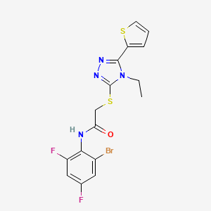 molecular formula C16H13BrF2N4OS2 B15084837 N-(2-bromo-4,6-difluorophenyl)-2-{[4-ethyl-5-(thiophen-2-yl)-4H-1,2,4-triazol-3-yl]sulfanyl}acetamide CAS No. 577982-37-7