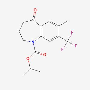 molecular formula C16H18F3NO3 B1508486 Isopropyl 7-methyl-5-oxo-8-(trifluoromethyl)-2,3,4,5-tetrahydro-1H-benzo[b]azepine-1-carboxylate CAS No. 872624-57-2
