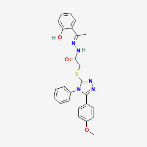 N'-[(E)-1-(2-hydroxyphenyl)ethylidene]-2-{[5-(4-methoxyphenyl)-4-phenyl-4H-1,2,4-triazol-3-yl]sulfanyl}acetohydrazide